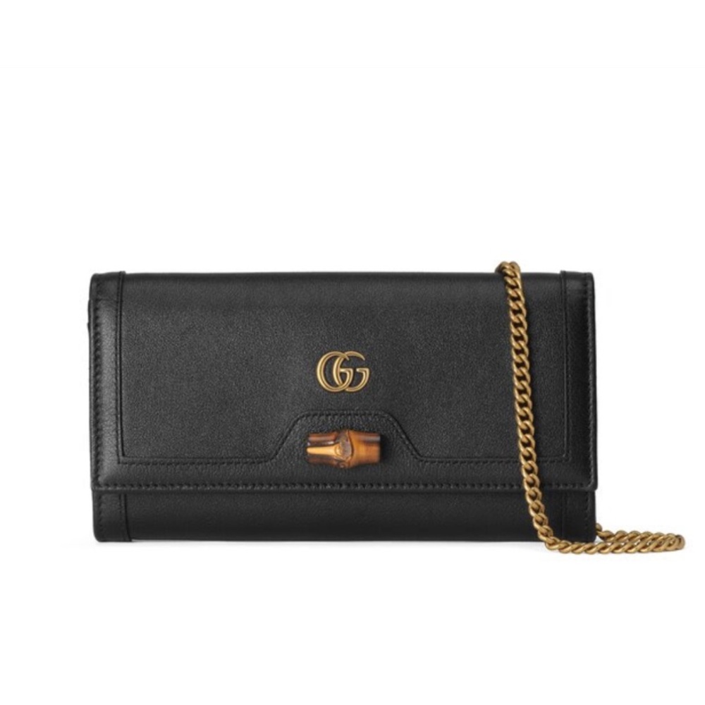 Gucci Diana chain wallet with bamboo